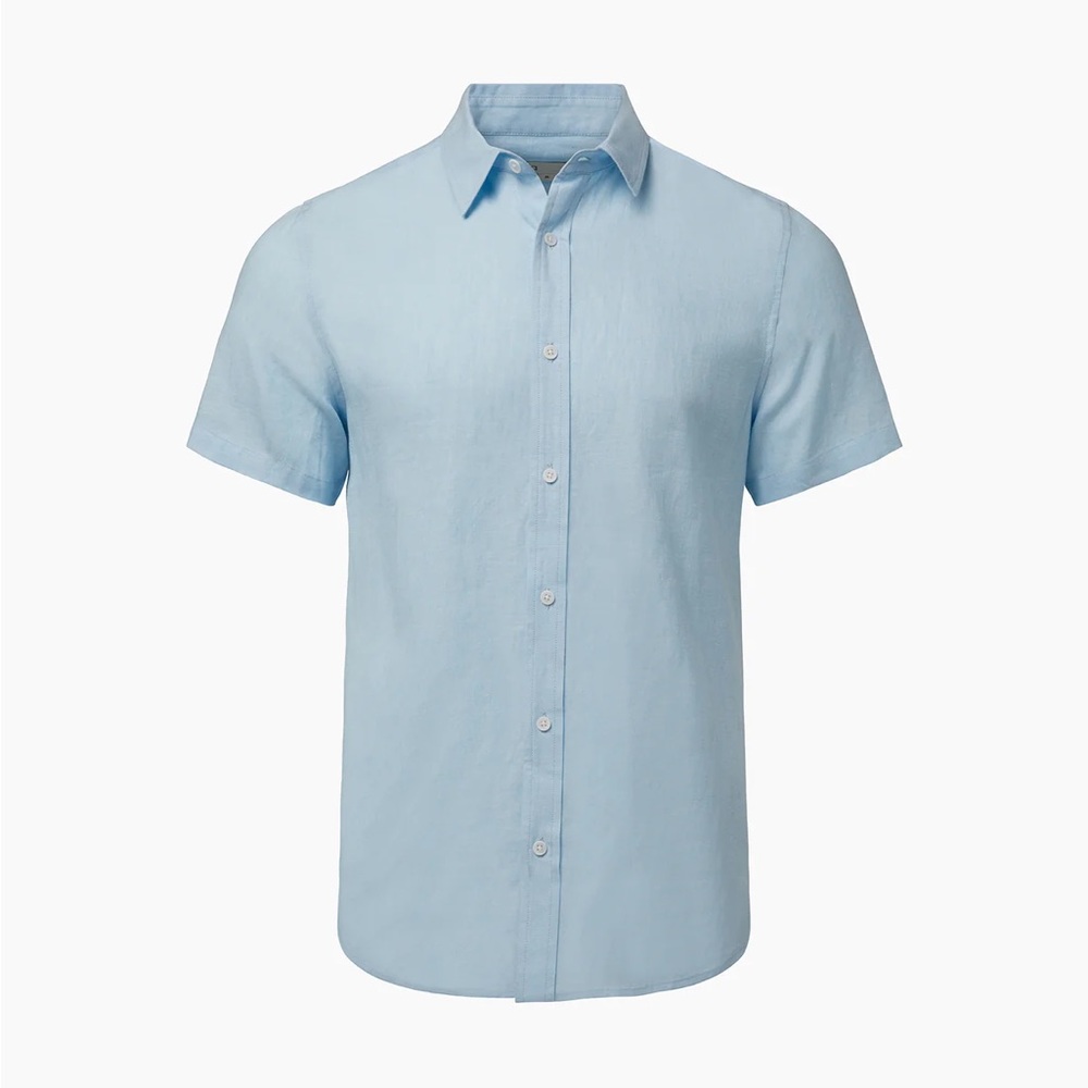 Standard Short Sleeve Linen Shirt | Cool Blue